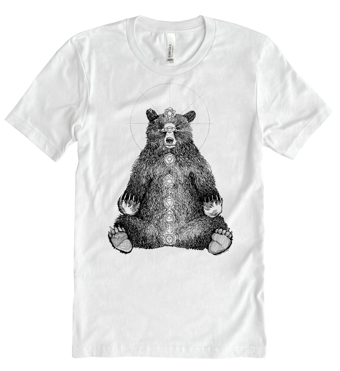 Kundalini Bear in Black Ink Unisex Cotton Jersey Tee