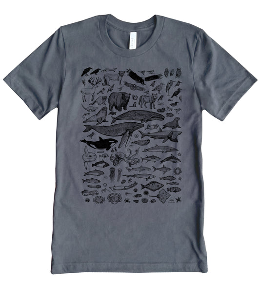 Species of Ucluelet in Black Ink Unisex Cotton Jersey Tee