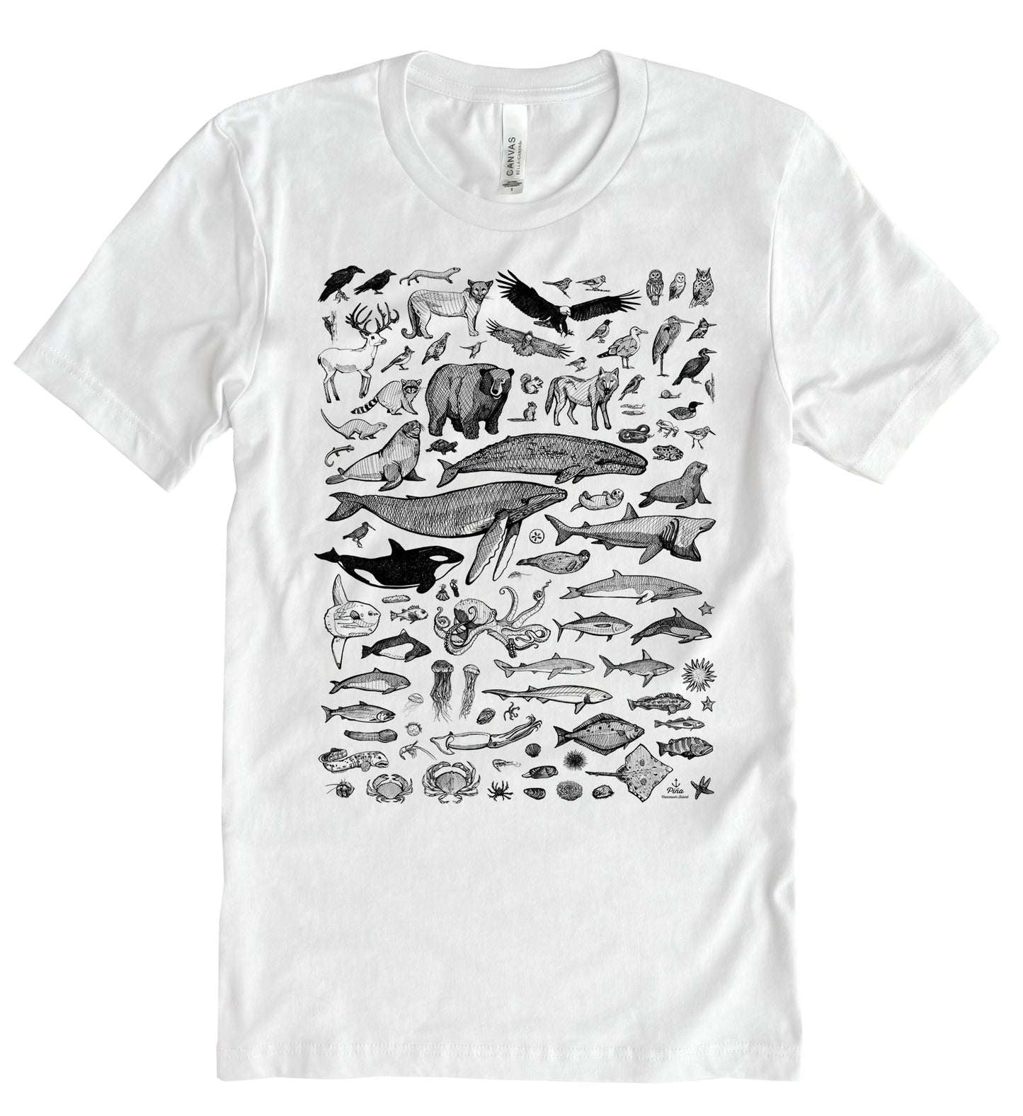 Species of Ucluelet in Black Ink Unisex Cotton Jersey Tee