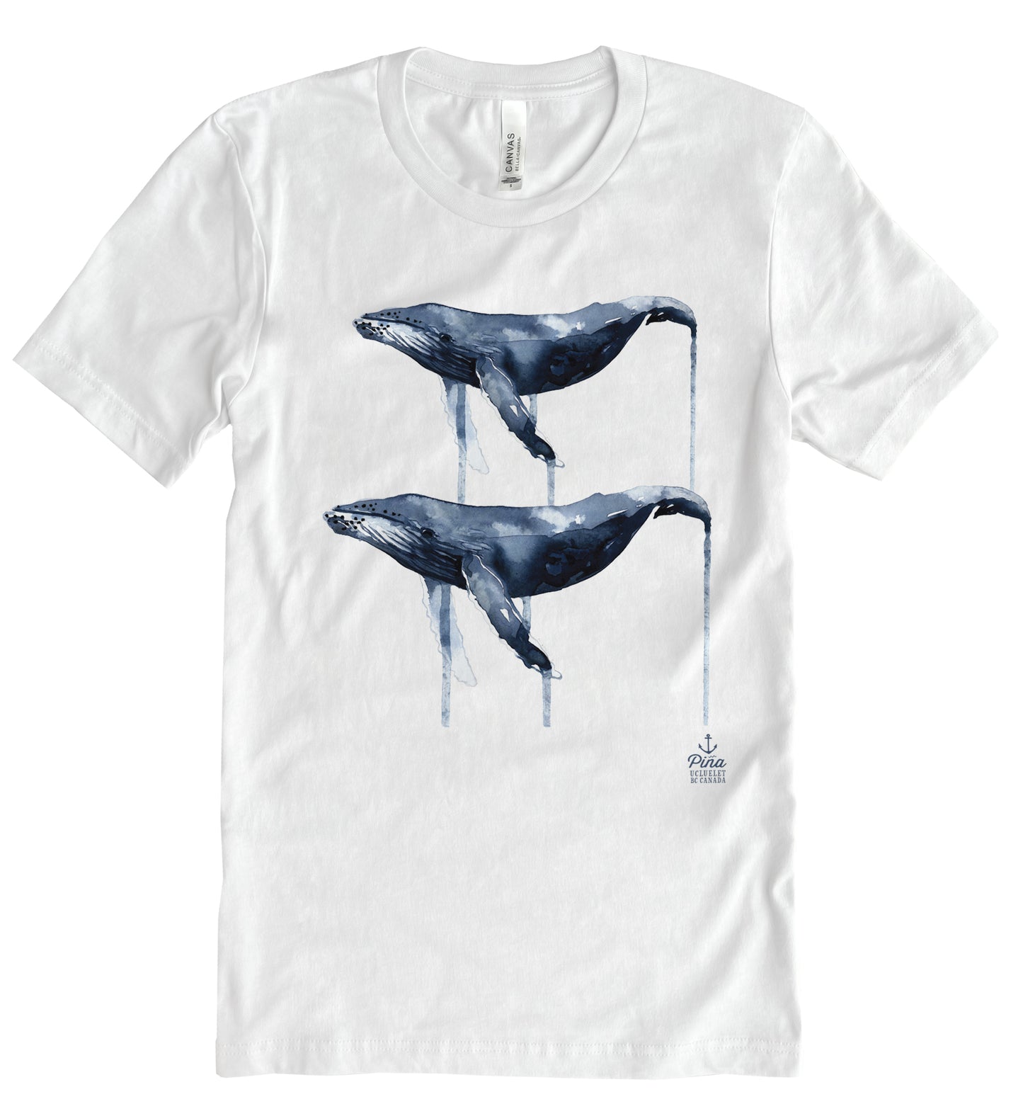 Watercolour Humpback Whales Unisex Cotton Jersey Tee