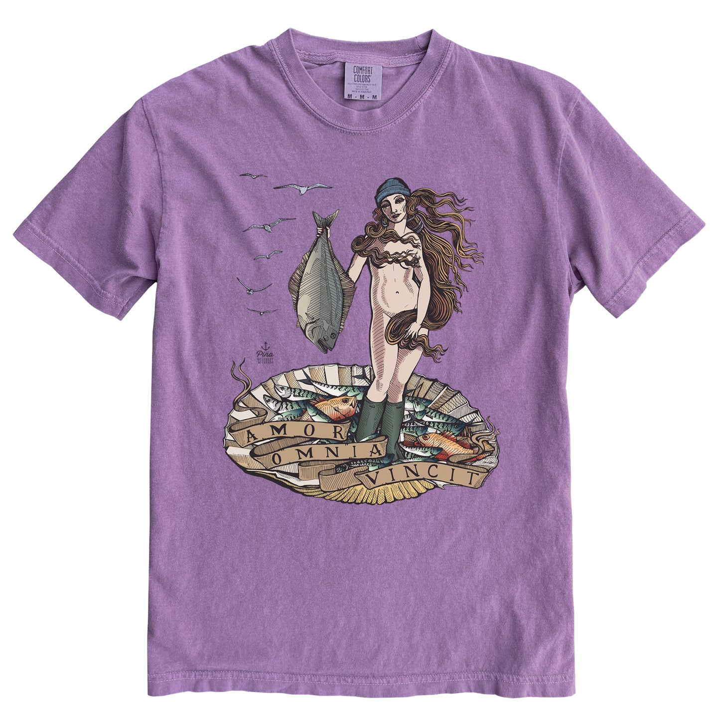 Birth of Venus in Colour Ink Comfort Colours Heavyweight Cotton Tee