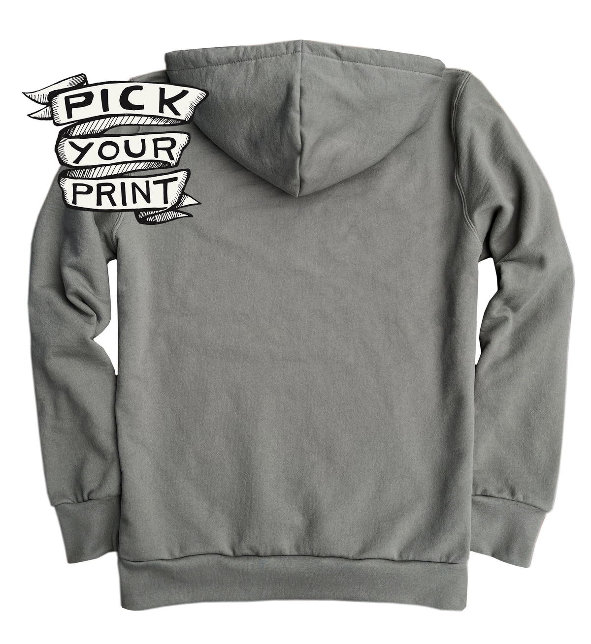 Custom Printed Grey Sage Pullover Hoodie