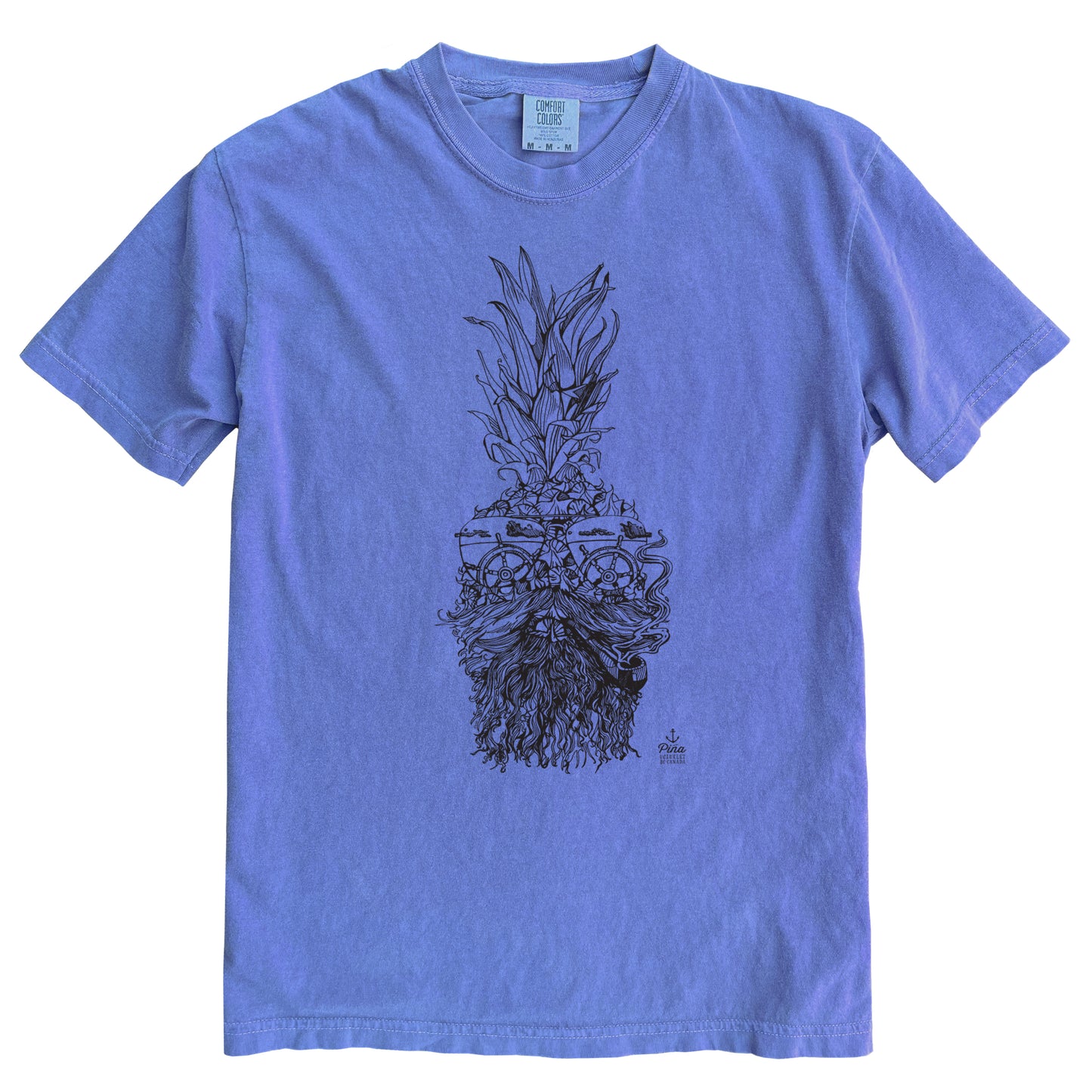 Captain Pina in Black Ink Comfort Colours Heavyweight Cotton Unisex Tee
