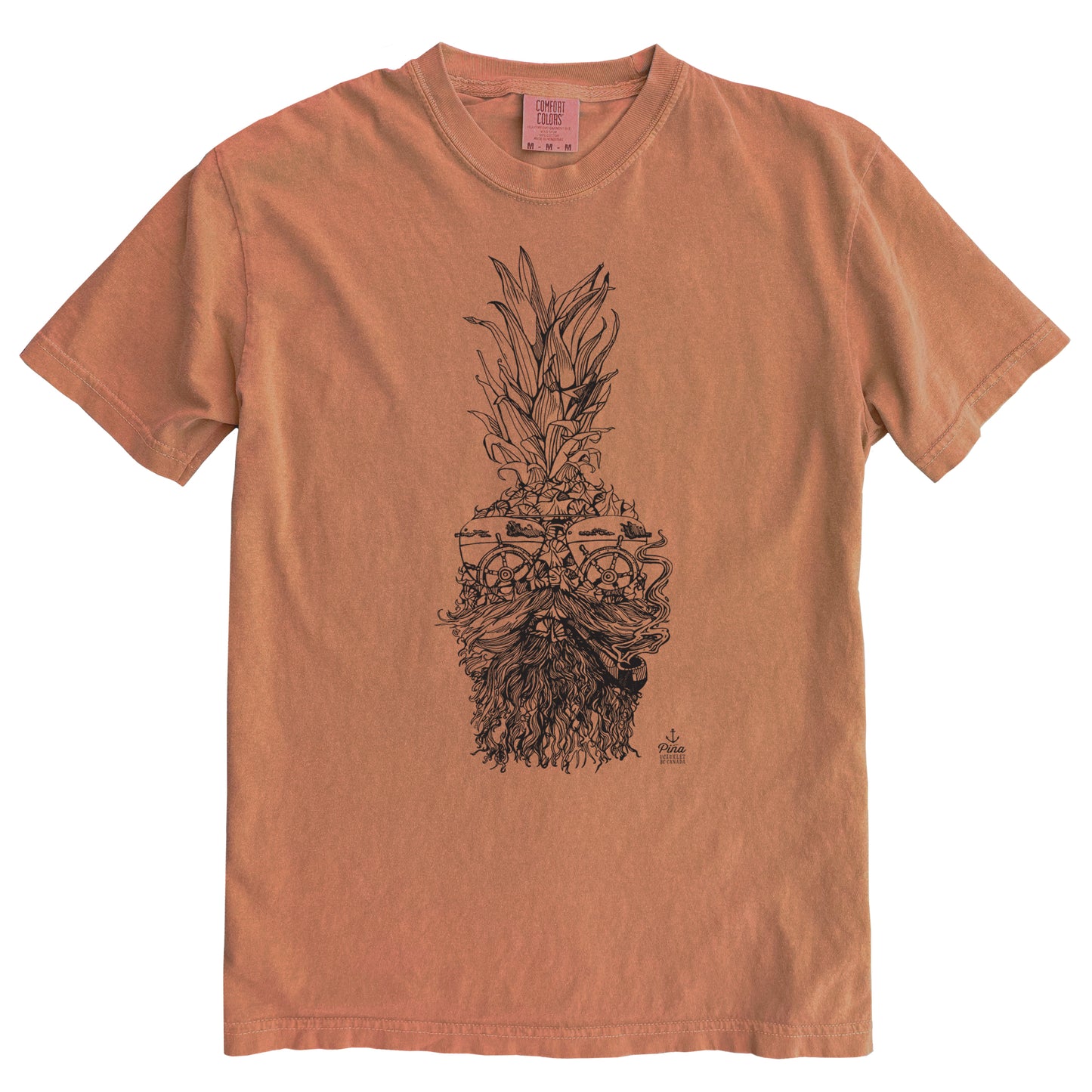 Captain Pina in Black Ink Comfort Colours Heavyweight Cotton Unisex Tee