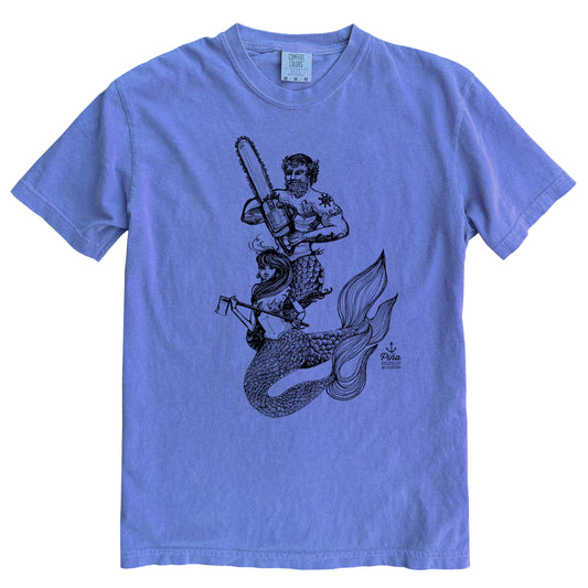 Chainsaw Mercouple in Black Ink Comfort Colours Heavyweight Cotton Unisex Tee