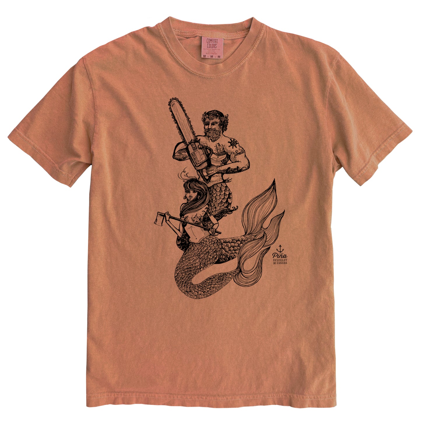 Chainsaw Mercouple in Black Ink Comfort Colours Heavyweight Cotton Unisex Tee