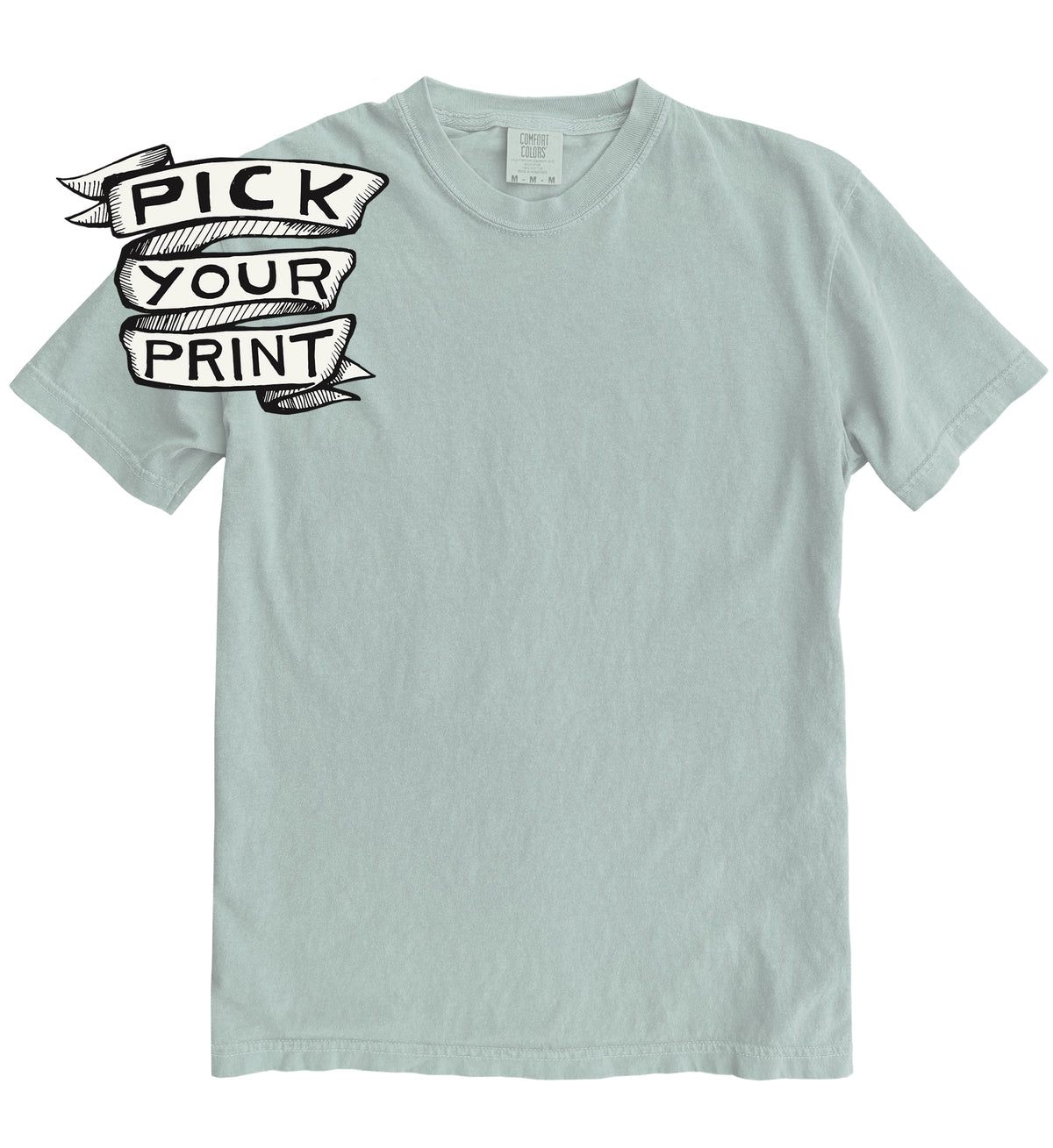 Custom Printed Sea Glass Colour Heavyweight Cotton Unisex Tee