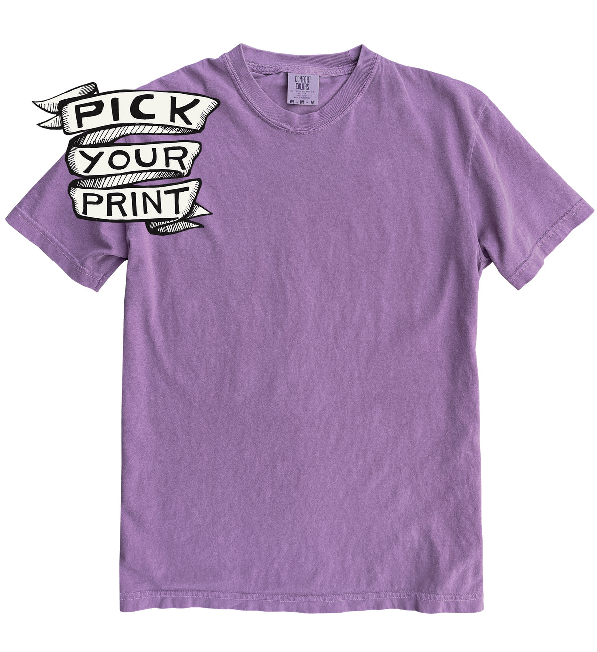 Custom Printed Violet Heavyweight Cotton Unisex Tee