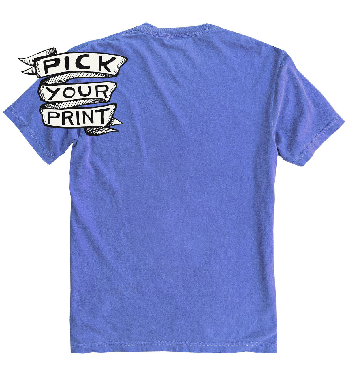 Custom Printed Bright Blue Heavyweight Cotton Unisex Tee