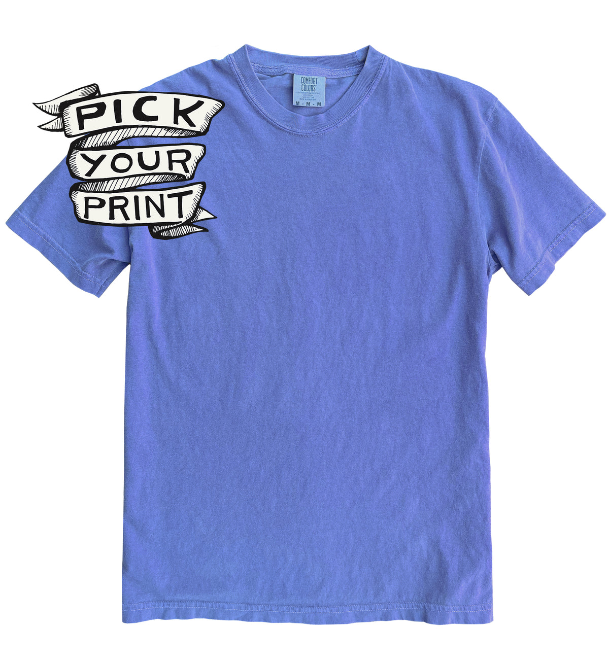 Custom Printed Bright Blue Heavyweight Cotton Unisex Tee