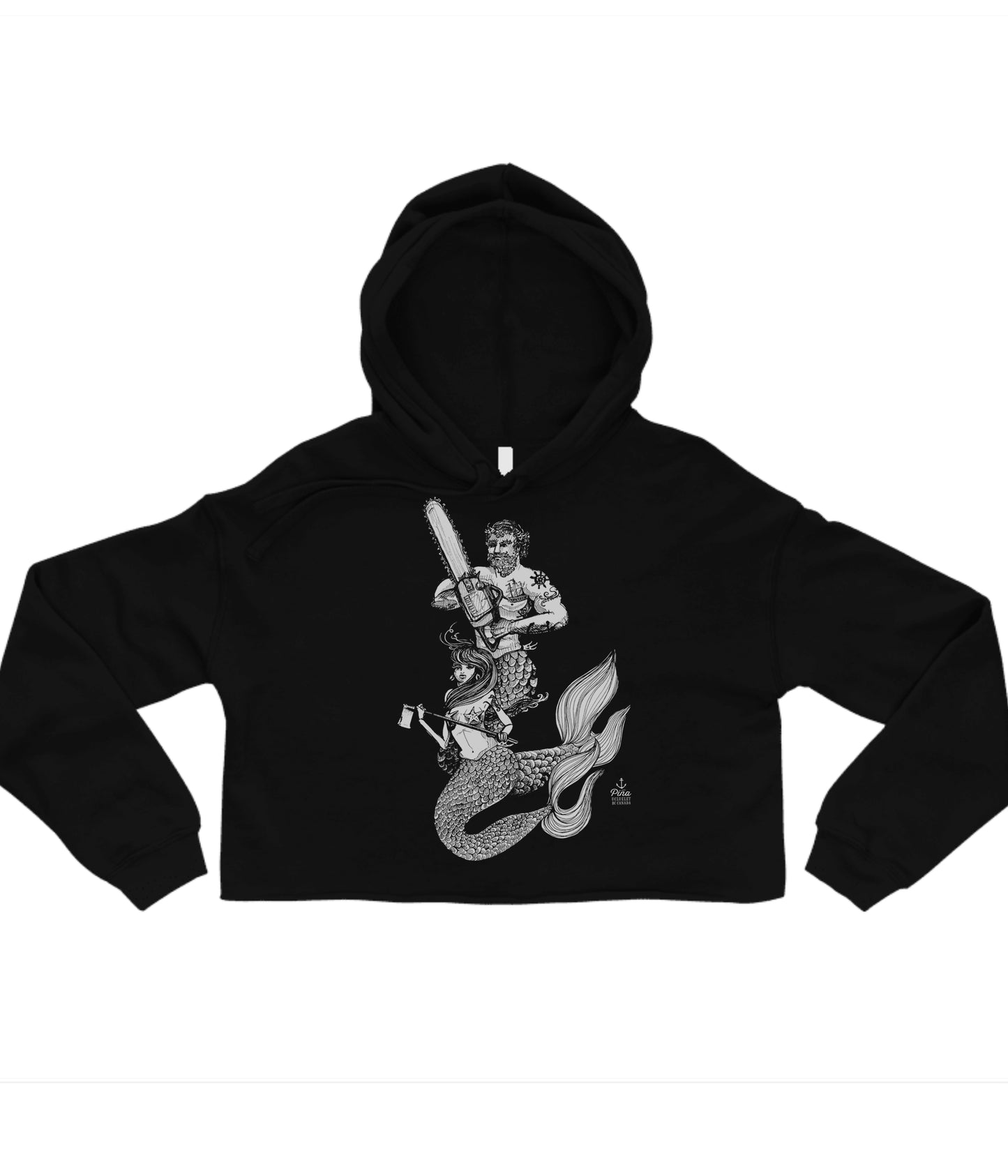 Chainsaw Mercouple in White Crop Hoodie