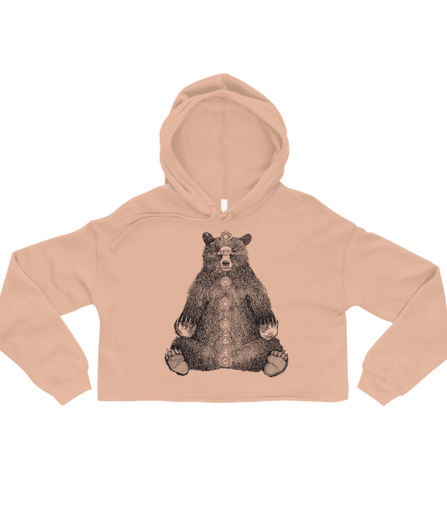 Kundalini Bear in Black Crop Hoodie