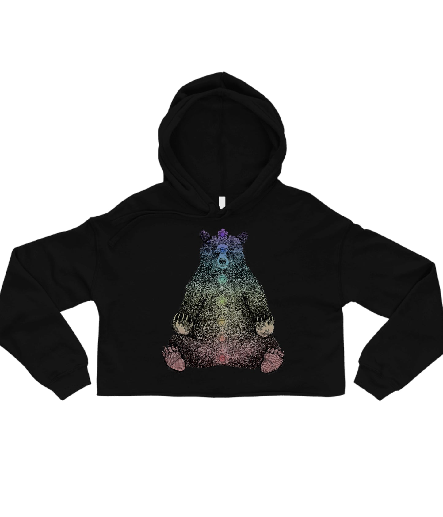 Kundalini Bear in Colour Crop Hoodie