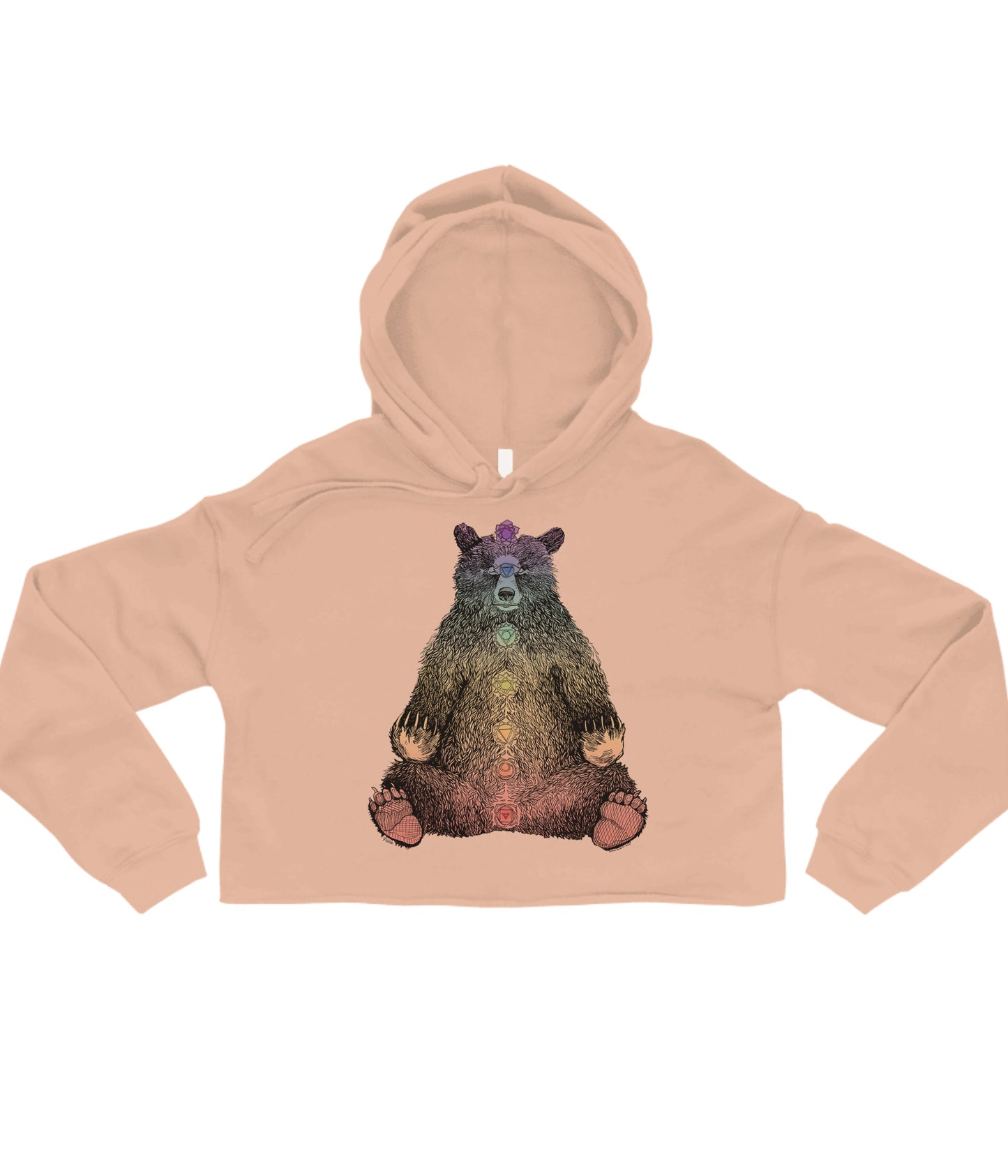 Kundalini Bear in Colour Crop Hoodie