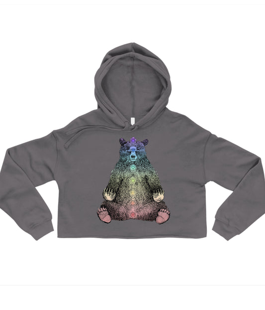 Kundalini Bear in Colour Crop Hoodie