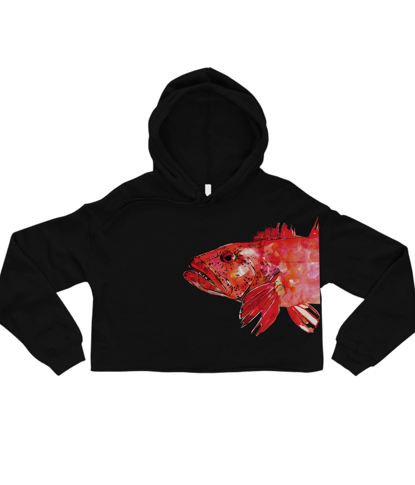 Lingcod in Colour Crop Hoodie