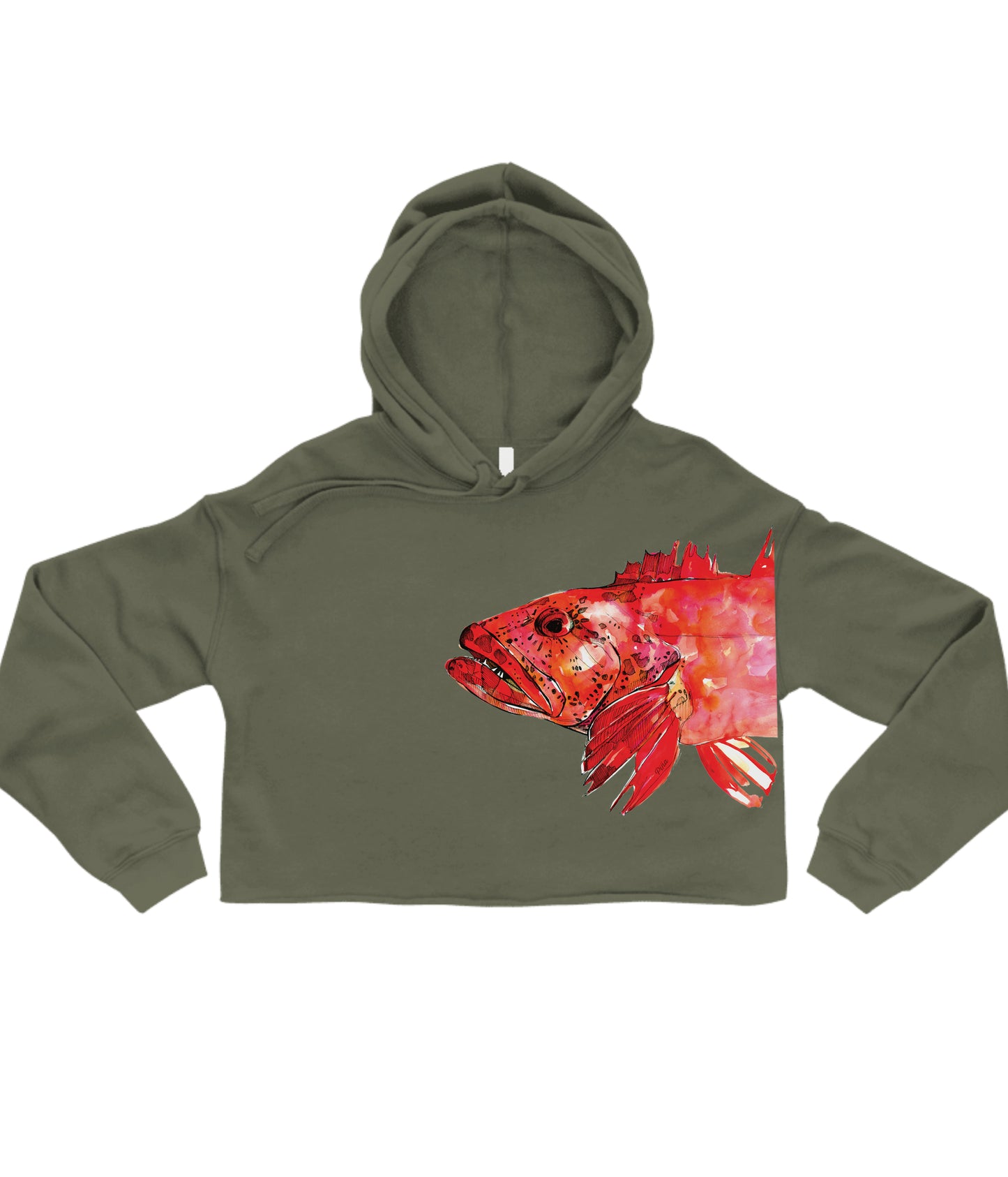 Lingcod in Colour Crop Hoodie