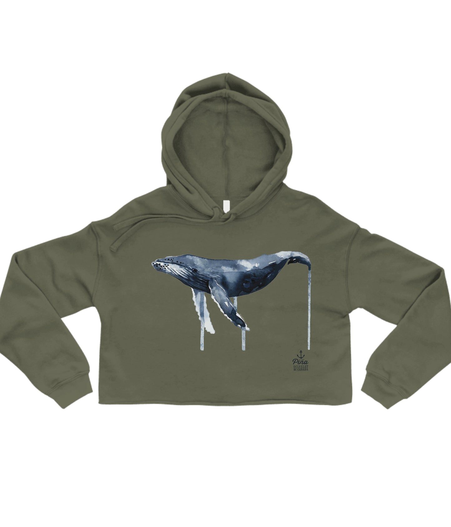 Watercolour Humpback Crop Hoodie