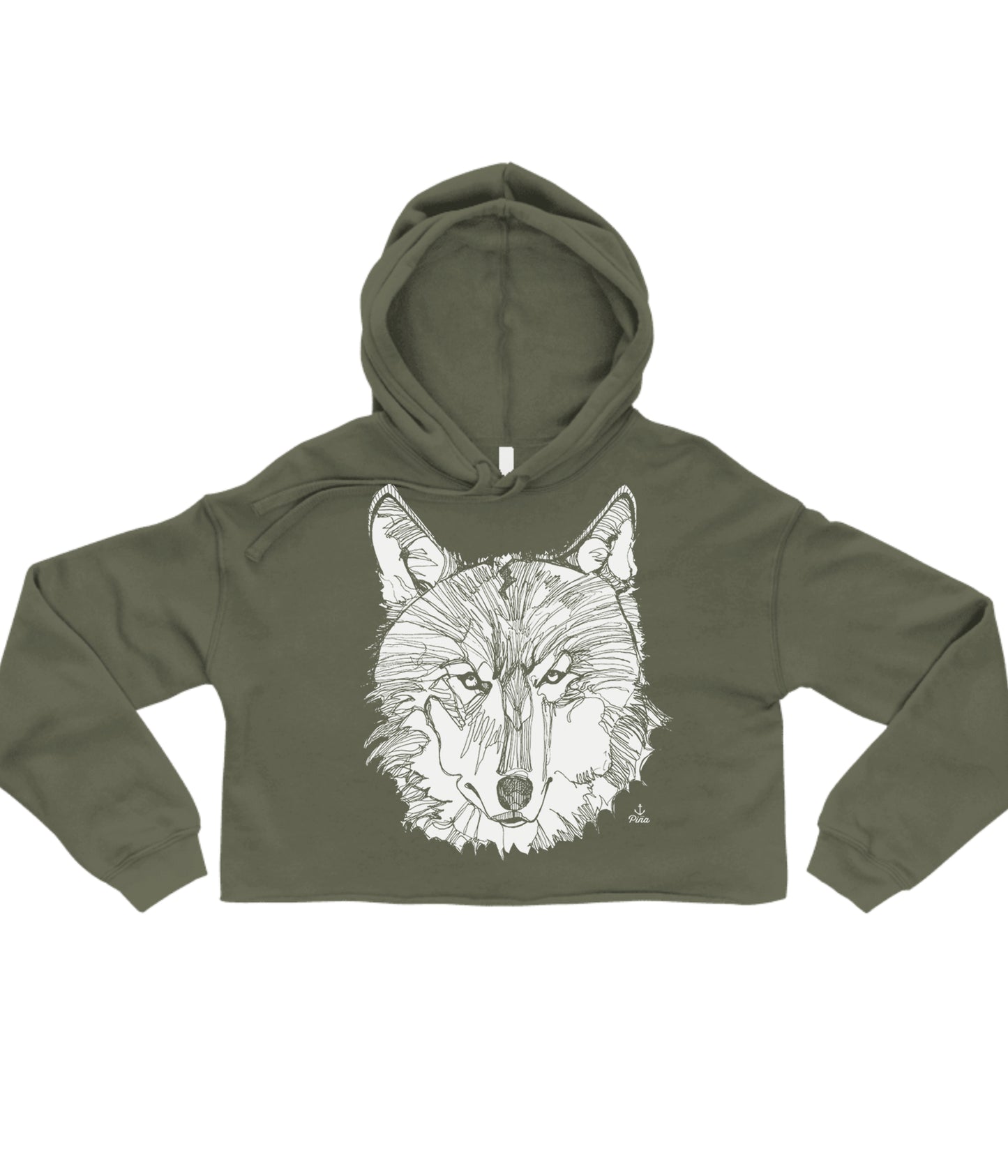 Wolf Face Crop Hoodie