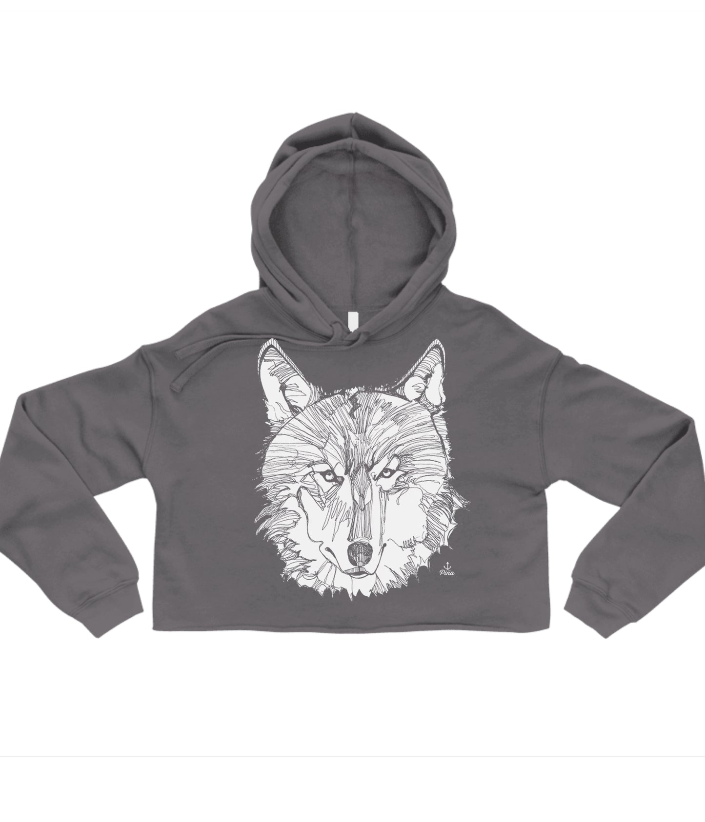 Wolf Face Crop Hoodie