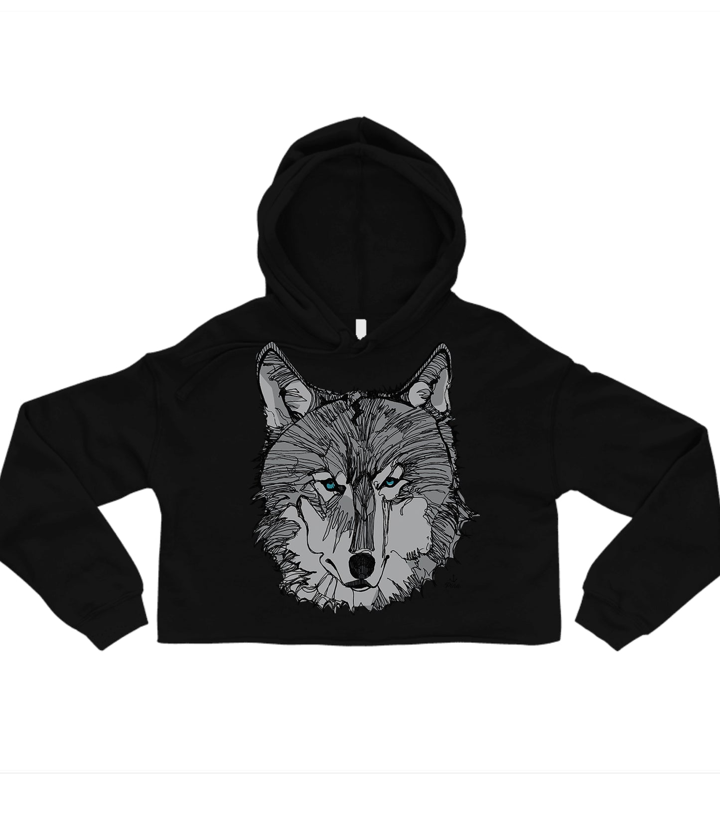 Wolf Face Crop Hoodie