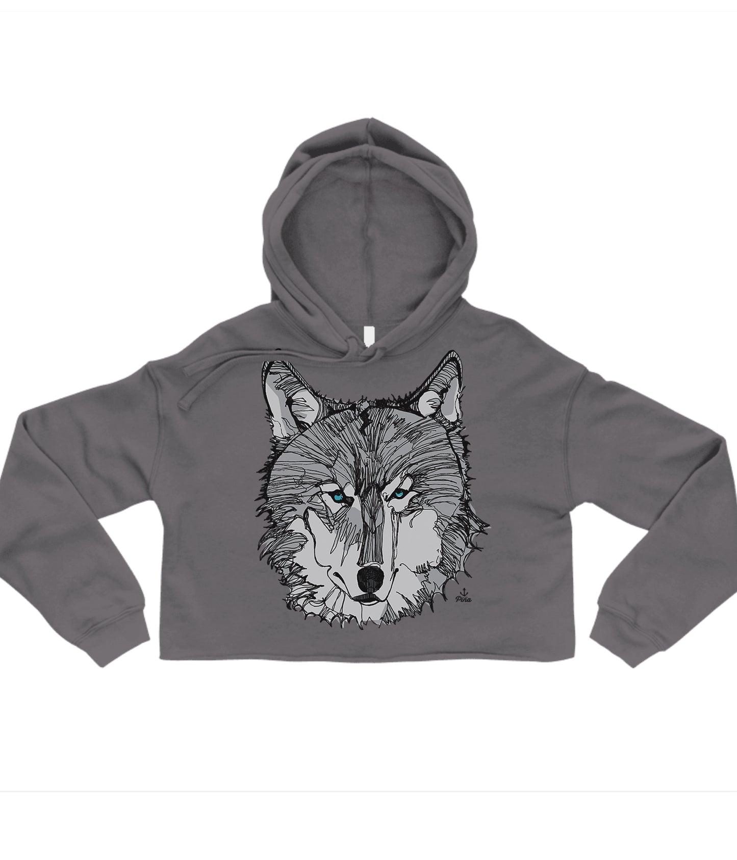 Wolf Face Crop Hoodie