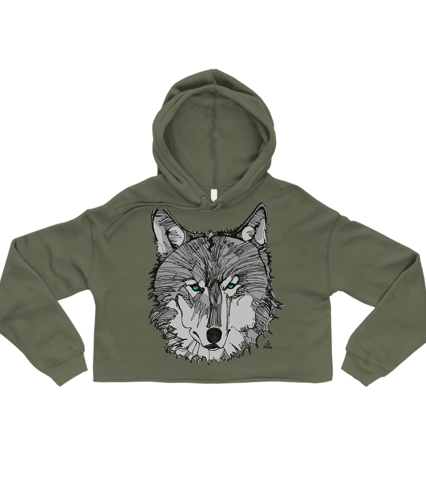 Wolf Face Crop Hoodie