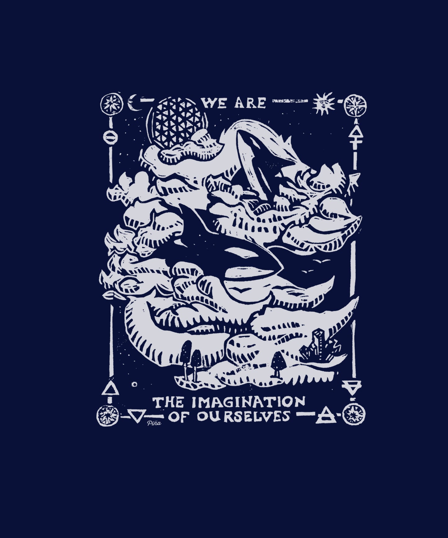 Ladies Crop Sweatshirt With Dream Orcas Design, Made in Canada