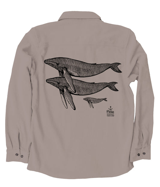 Humpback Fam in Black Organic Cotton Flannel