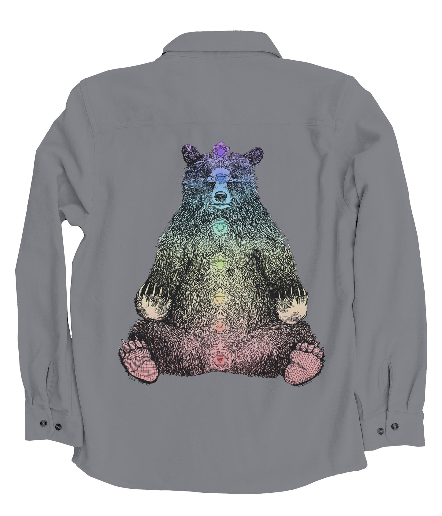 Kundalini Bear in Full Colour Organic Cotton Flannel