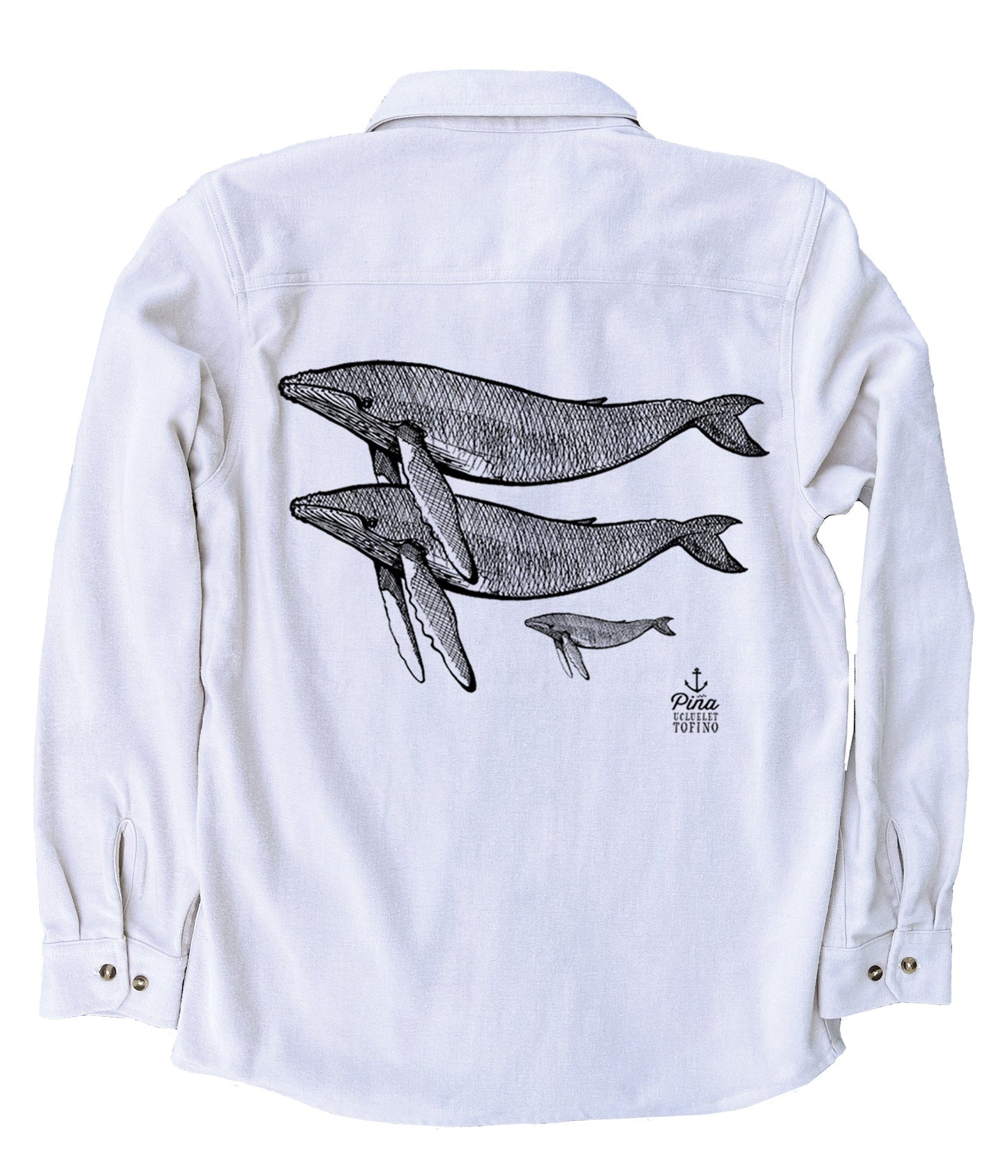 Humpback Fam in Black Organic Cotton Flannel