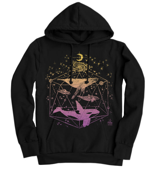 Galactic Whales in Colour Organic Cotton Unisex Hoodie Made in Canada