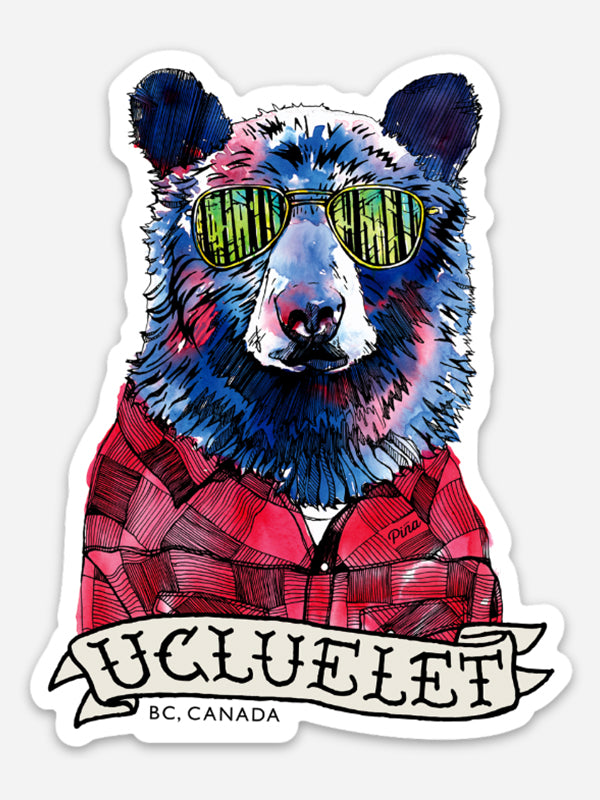 Hipster Bear Sticker