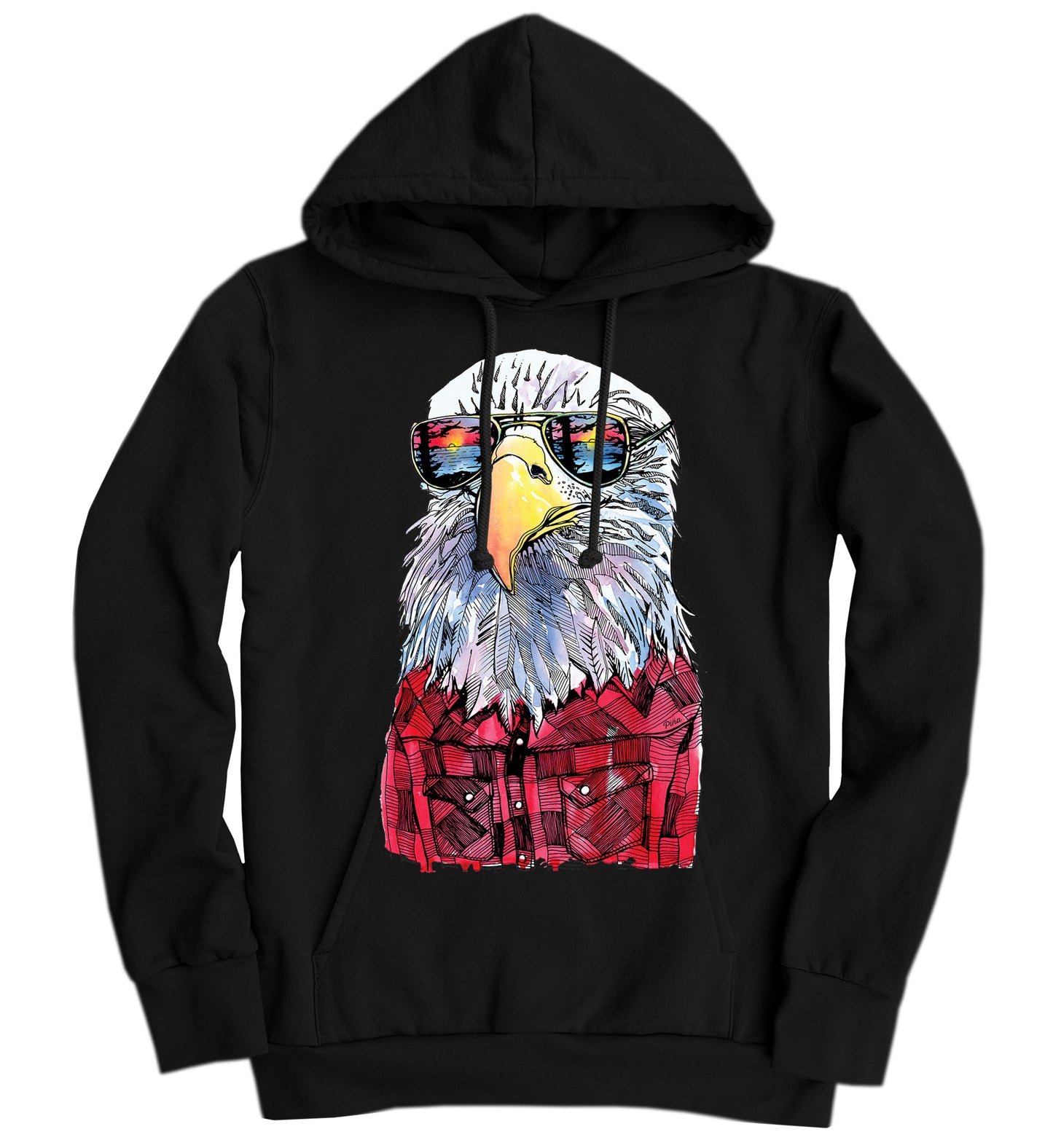 Hipster Eagle Organic Cotton Unisex Hoodie Made in Canada