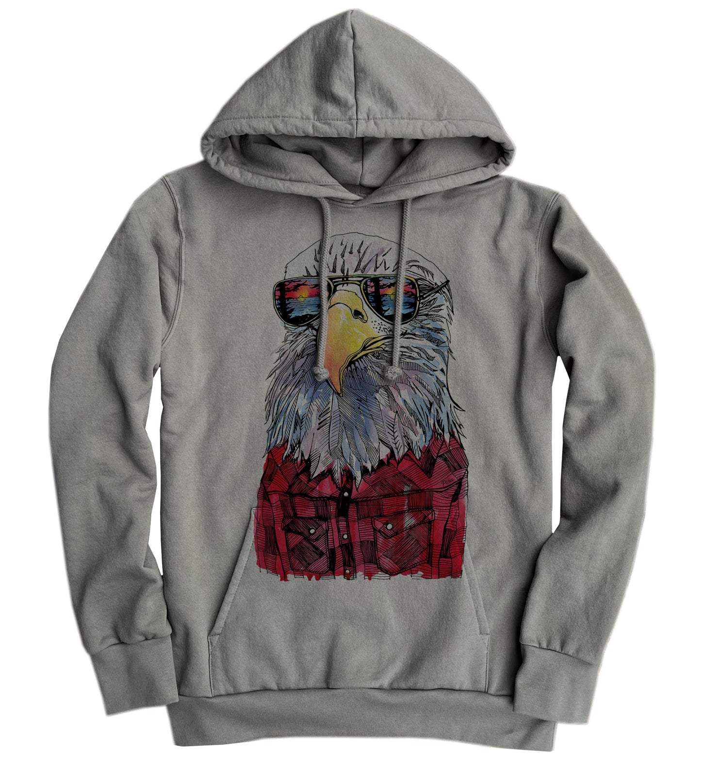 Hipster Eagle Organic Cotton Unisex Hoodie Made in Canada