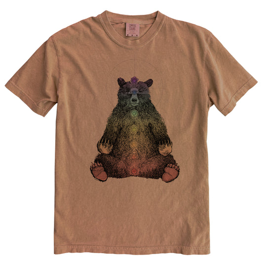Kundalini Bear in Colour Ink Comfort Colours Heavyweight Cotton Unisex Tee