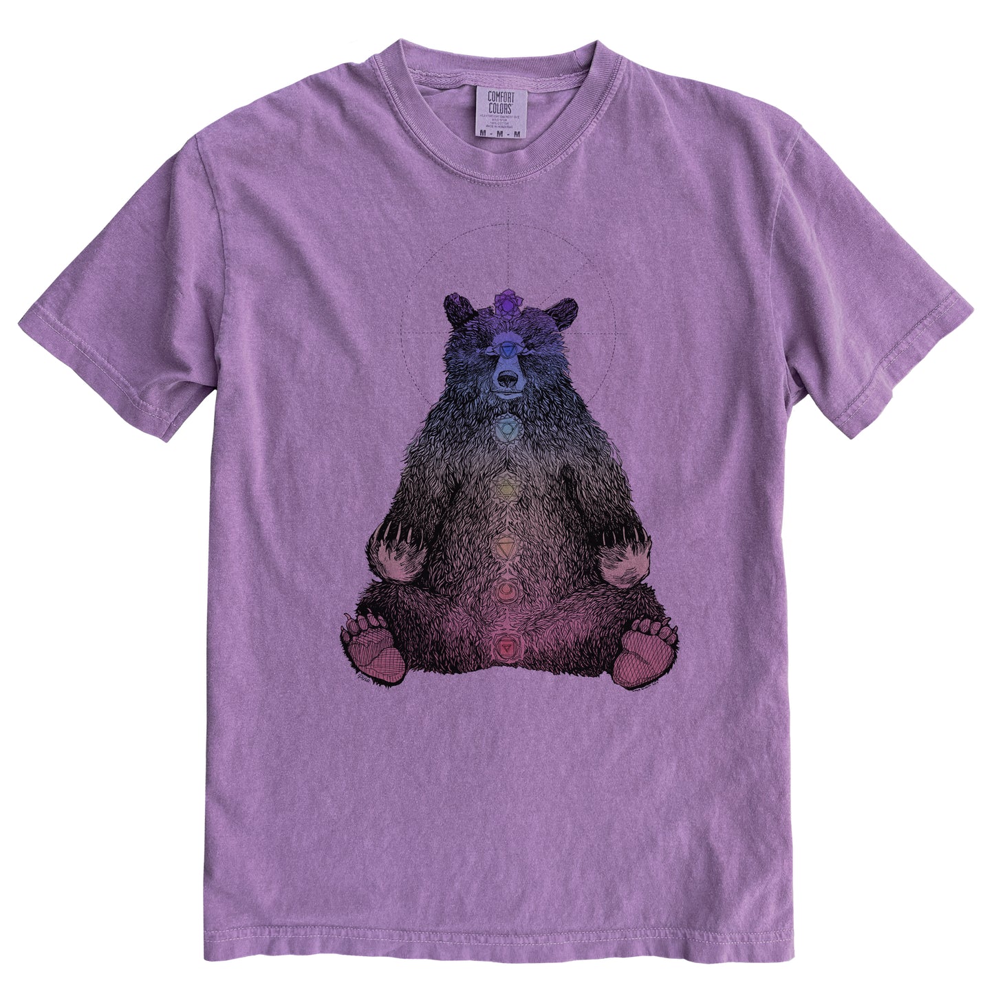 Kundalini Bear in Colour Ink Comfort Colours Heavyweight Cotton Unisex Tee