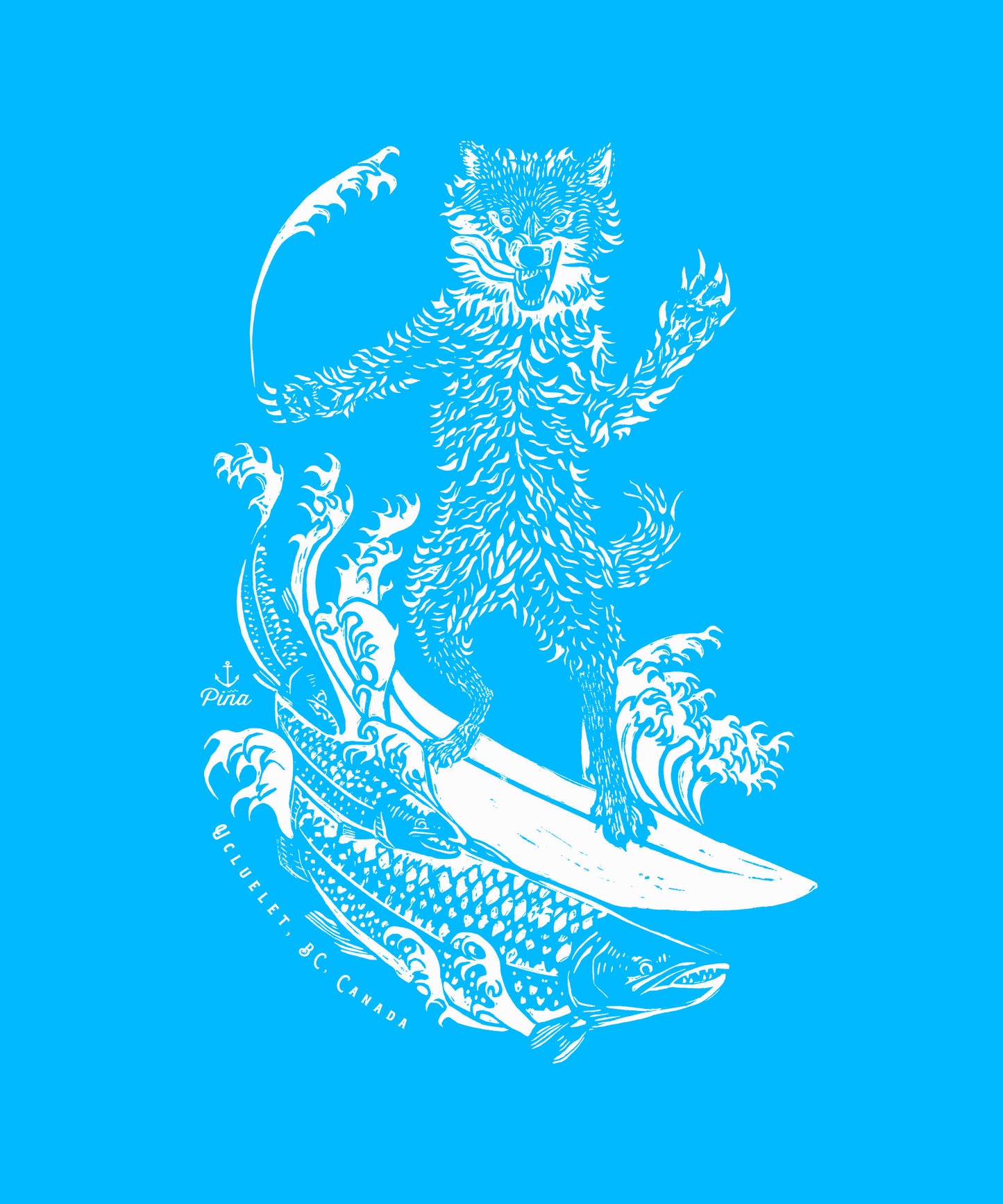 Ladies Crop Sweatshirt With Seawolf Design, Made in Canada