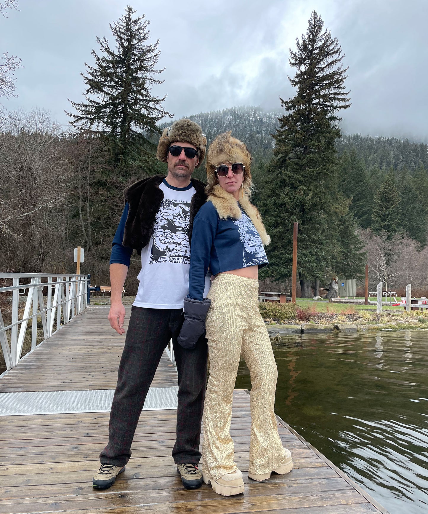 Ladies Crop Sweatshirt With Dream Orcas Design, Made in Canada