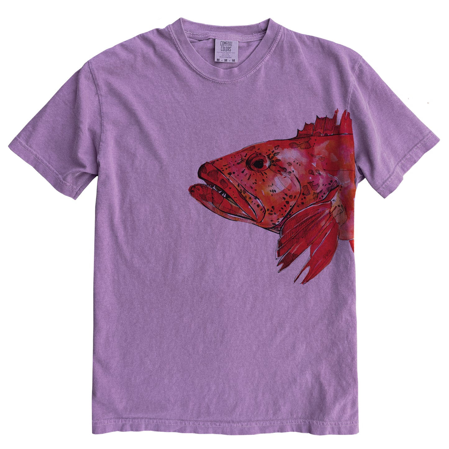 Lingcod in Colour Ink Comfort Colours Heavyweight Cotton Unisex Tee