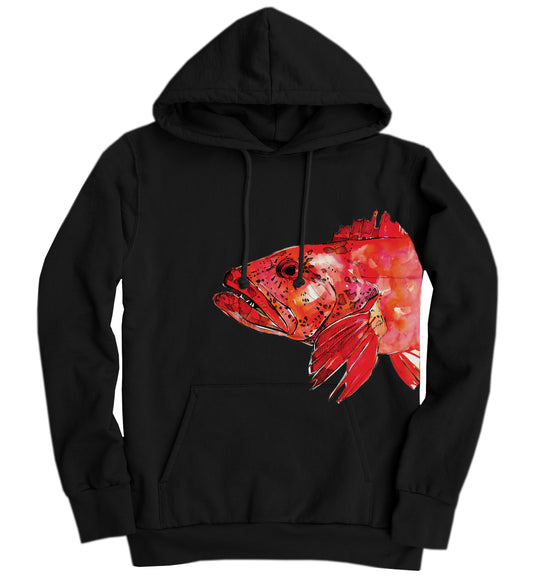 Watercolour Lingcod Organic Cotton Unisex Hoodie Made in Canada