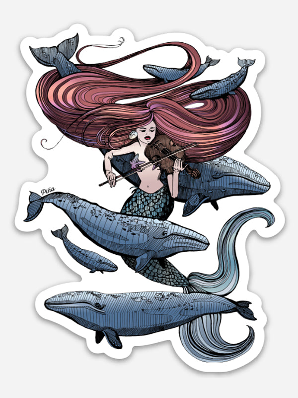 Mermaid Fiddling Sticker