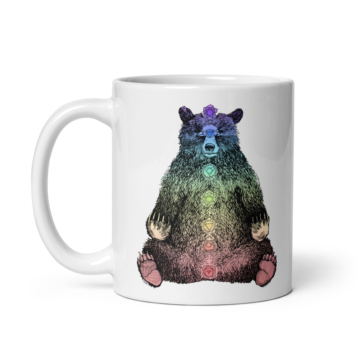 Kundalini Bear White Glossy Mug