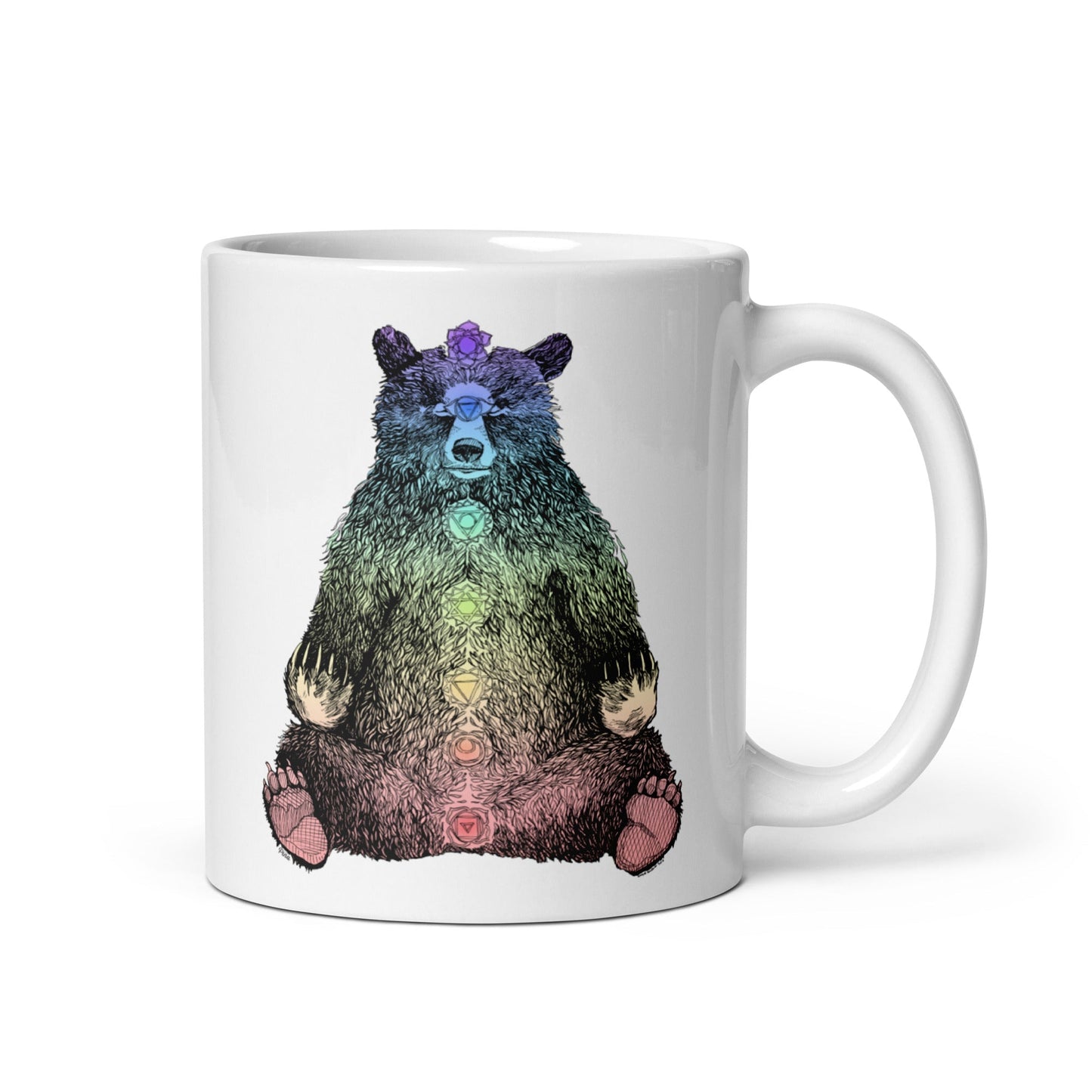 Kundalini Bear White Glossy Mug