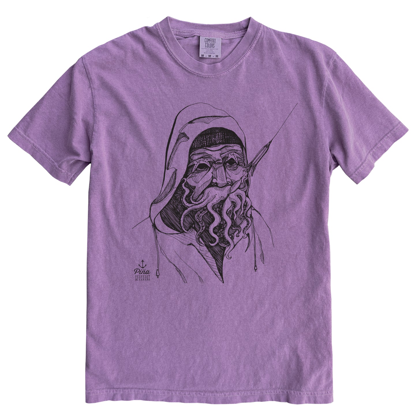 Old Salty in Black Ink Comfort Colours Heavyweight Cotton Unisex Tee