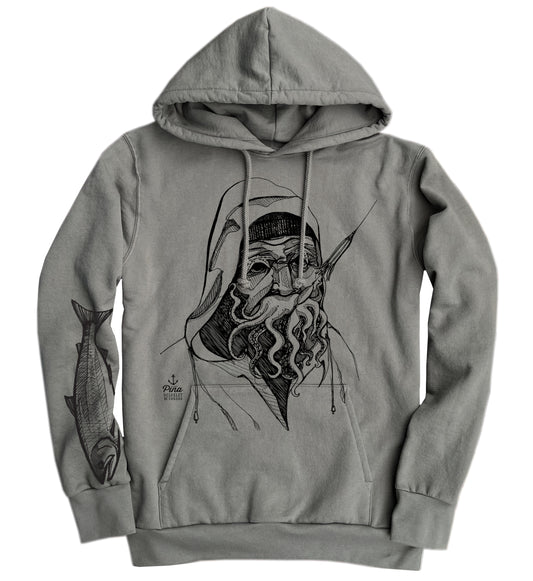 Old Salty in Black Ink Organic Cotton Unisex Hoodie Made in Canada