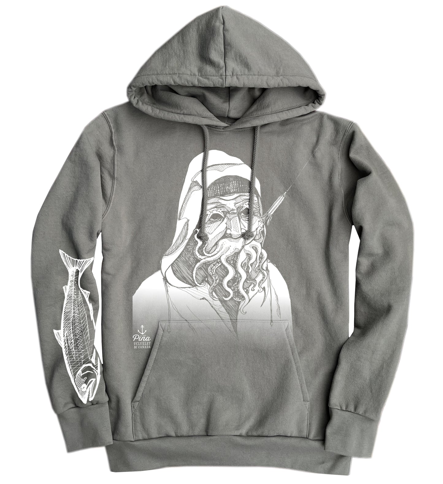 Old Salty in White Organic Cotton Unisex Hoodie Made in Canada