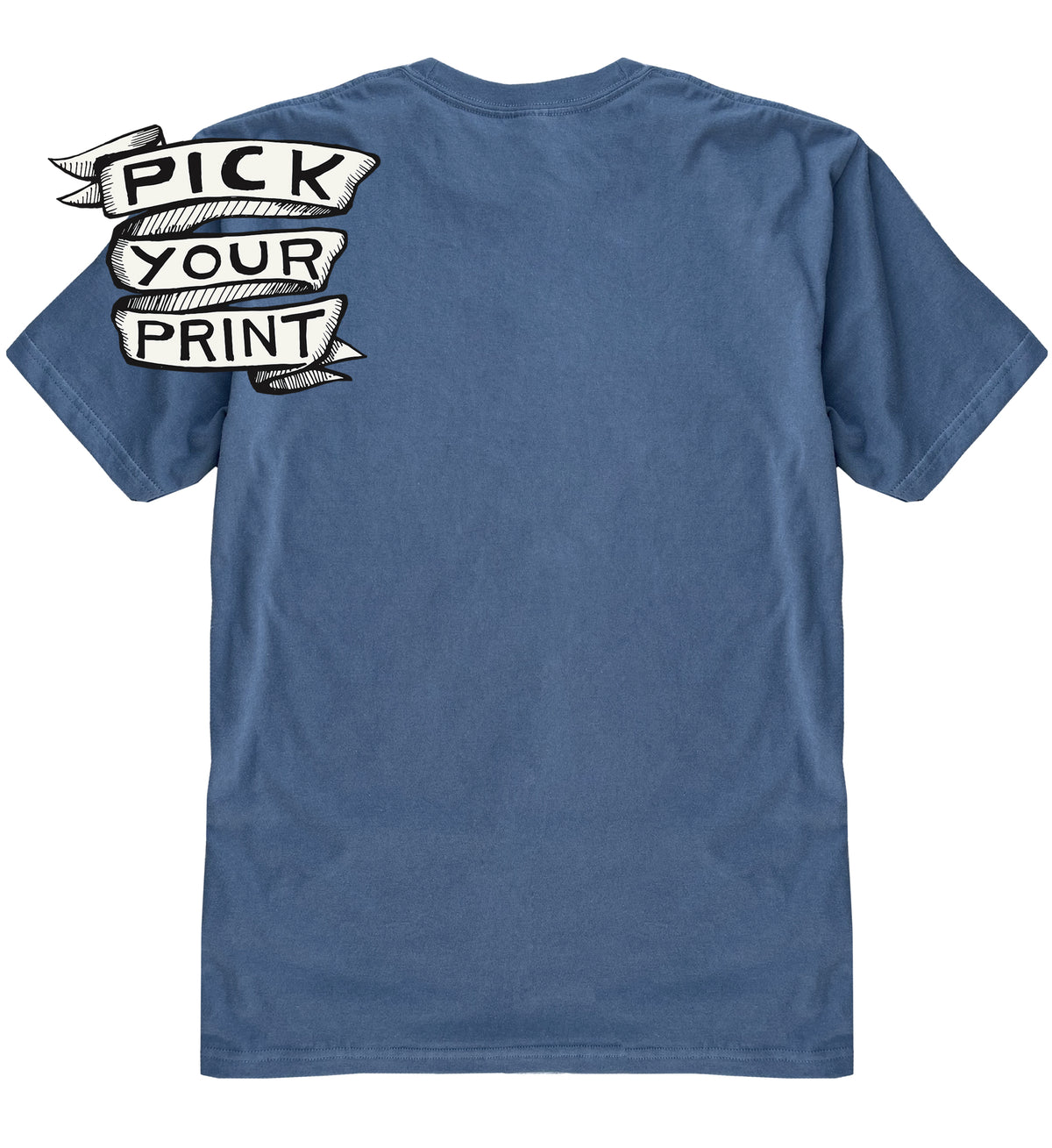 Custom Printed Steel Blue Organic Cotton Tee