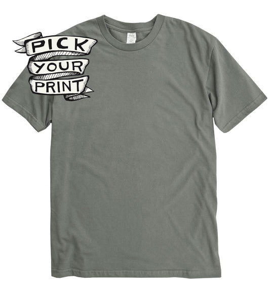 Custom Printed Grey Sage Organic Cotton Tee