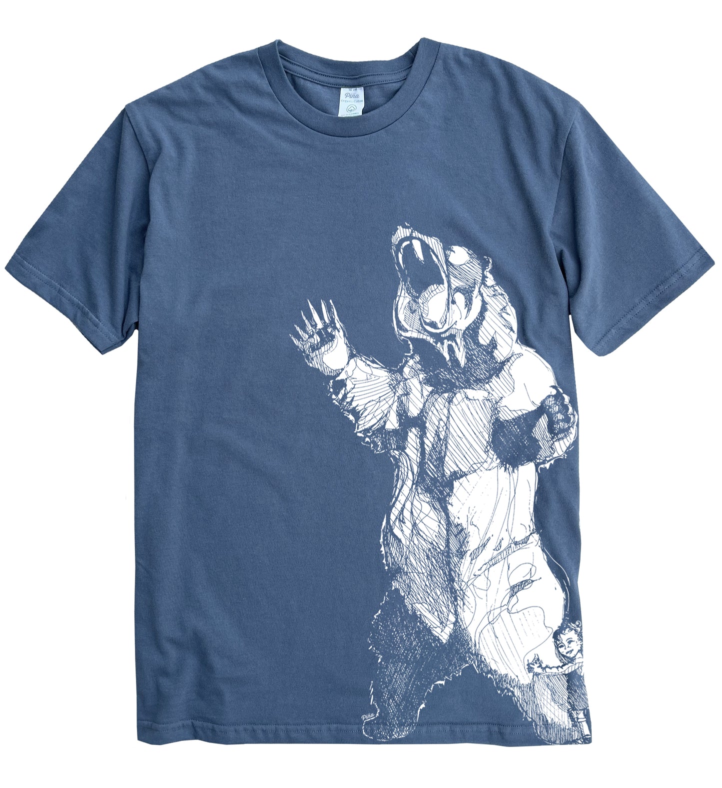 Bearhugger in White Ink Organic Cotton Unisex Tee